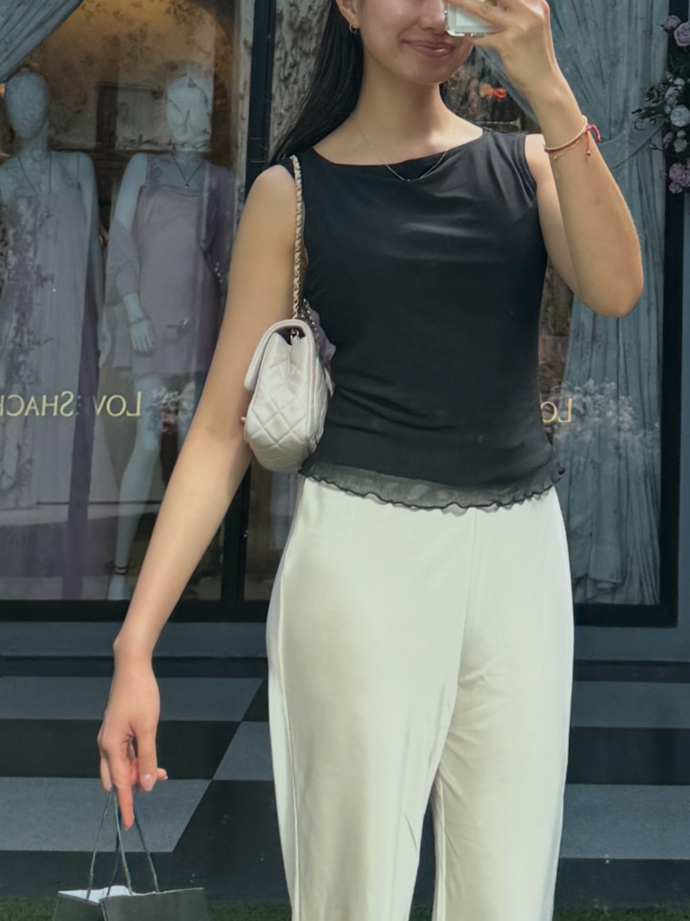 CHANEL Mini Square Pearl Crush Flap Bag in Light Purple with Gold Hardware - Picture 13 of 14